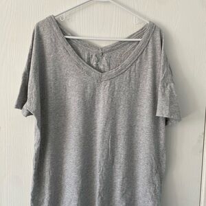 Aerie Heather Gray V-Neck Tee